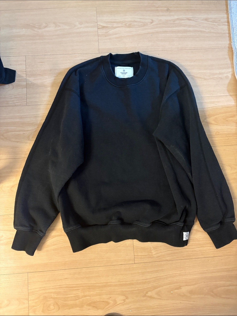 Reigning Champ Black Men's Crewneck Sweatshirt